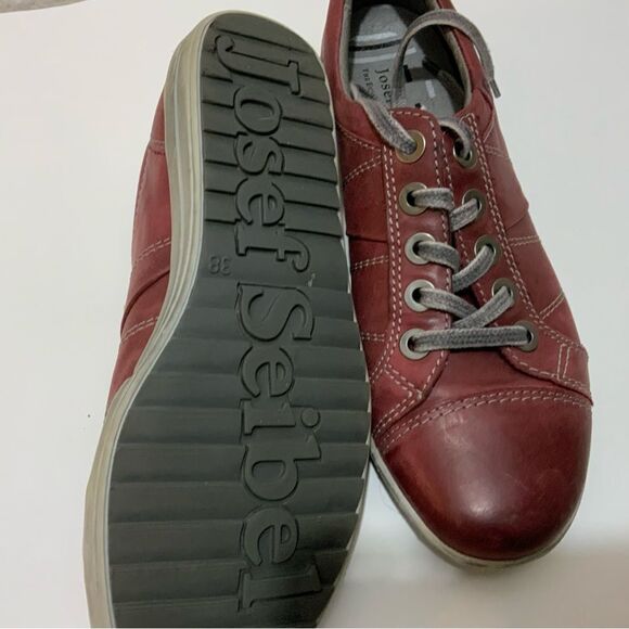 Joseph Siebel Red Distressed Leather Sneaker size 38 - Picture 9 of 10